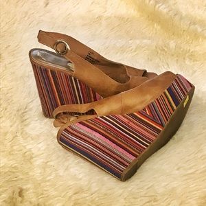 Madden Girl G Gabby Multi-Colored Wedges, Sz. 10